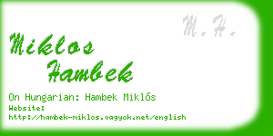 miklos hambek business card